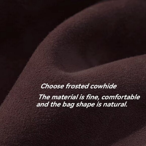 Trendy Genuine Suede Leather Shoulder Bag, Vintage Cowhide Tote Crossbody - Picture 12 of 14